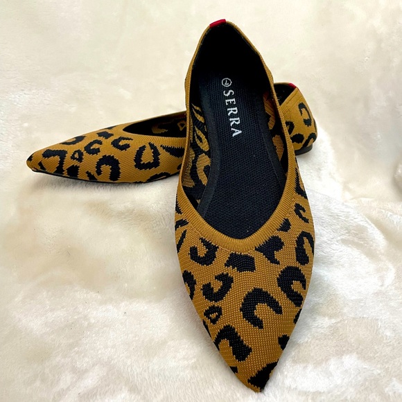 Shoes - Serra Leopard Pointed Toe Flats Size 7